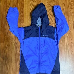 Columbia Blue and Navy Hooded Windbreaker